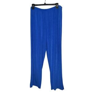 Chico's Travelers Casablanca Blue Pull On Slinky Knit Slim Ankle Pant Size 2 New